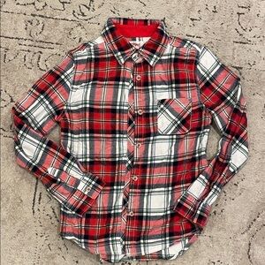 Cat & Jack Red Plaid Kids Button Down Shirt